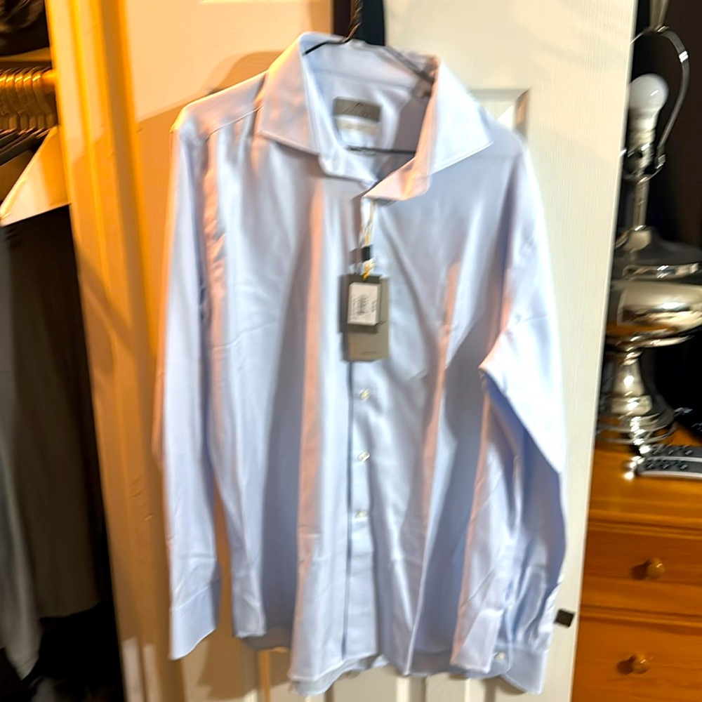 NWT Canali impeccabile light blue dress shirt